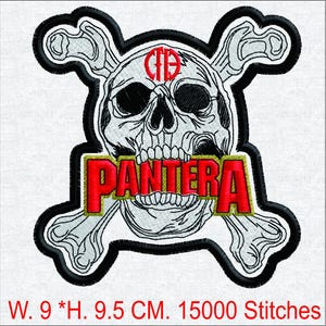 Rockband-borduurontwerp - digitaal bestand retro metalmuziek - Heavy metal-insectenpatch