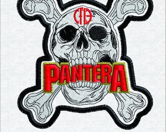 Rock Band Embroidery Design - Retro Metal Music Digital File - Heavy Metal Insect Patch