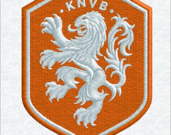 Motif de broderie Lion de football KNVB Pays-Bas | Fichier de broderie Machine écusson de football néerlandais