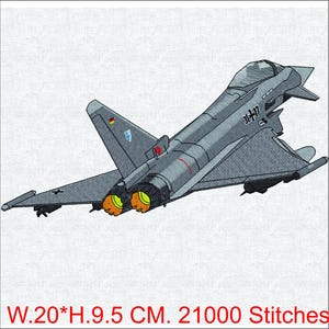 Wzór haftu Eurofighter Typhoon - Wzór haftu maszynowego myśliwca - Samoloty wojskowe