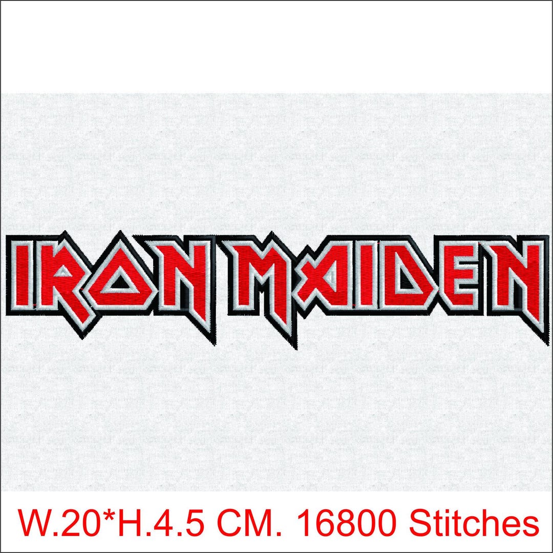Iron Maiden Embroidery Design File - Heavy Metal Rock Logo Embroidery ...