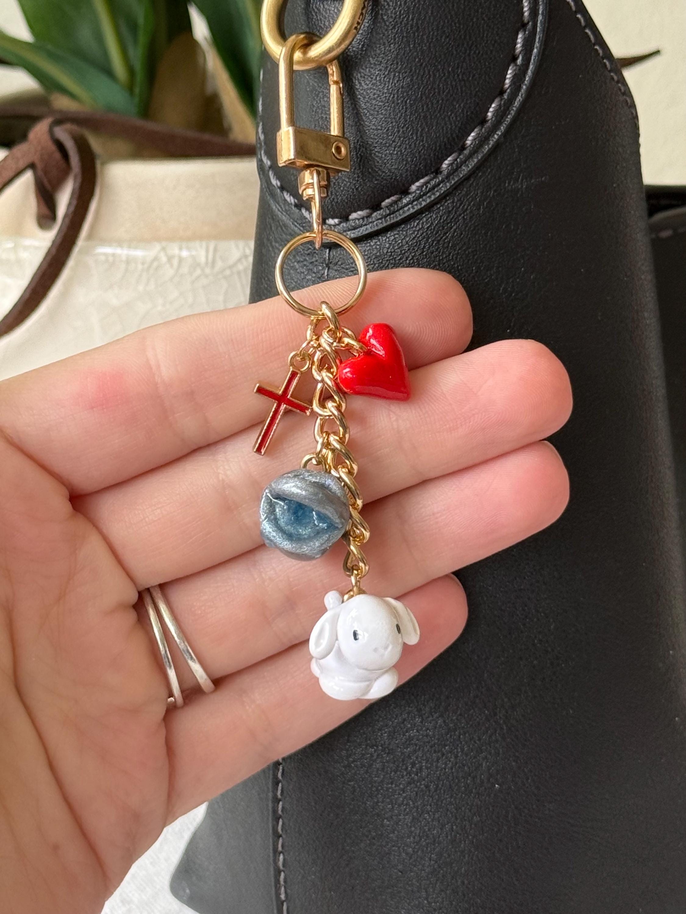 Handmade Washed Clean Bag Charm | Lamb, Heart, Water Bucket, Cross