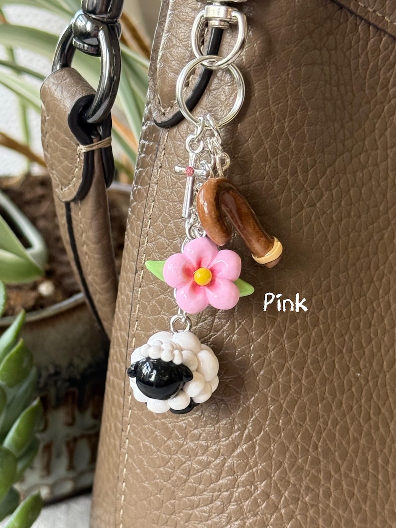 Handmade Lord Is My Shepherd Keychain | Purse Charm | Polymer Clay | Psalm 23 Sheep Charm image 3