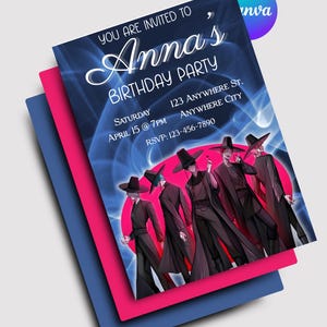 Invitación de cumpleaños de Saja Boys, fiesta de cumpleaños de Saja Boys, invitación digital de Saja Boys, fiesta de Saja Boys: plantilla Canva editable imagen 2