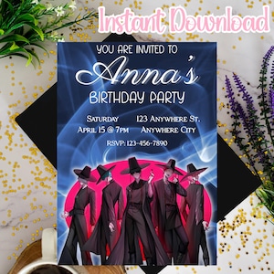 Invitación de cumpleaños de Saja Boys, fiesta de cumpleaños de Saja Boys, invitación digital de Saja Boys, fiesta de Saja Boys: plantilla Canva editable imagen 1