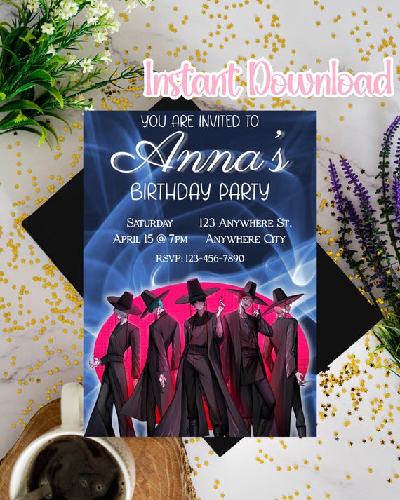 Saja Boys Birthday Invitation, Saja Boys Birthday Party, Saja Boys Digital Invitation, Saja Boys Party: Editable Canva Template
