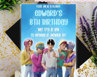 Saja Boys Birthday Invitation: Editable Canva Template (5x7" Digital Download)