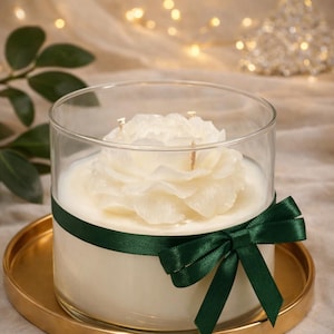 Vela Floral Elegante Hecha a Mano. Candle Decor. Regalo de Lujo para Mujer. Home Decor.