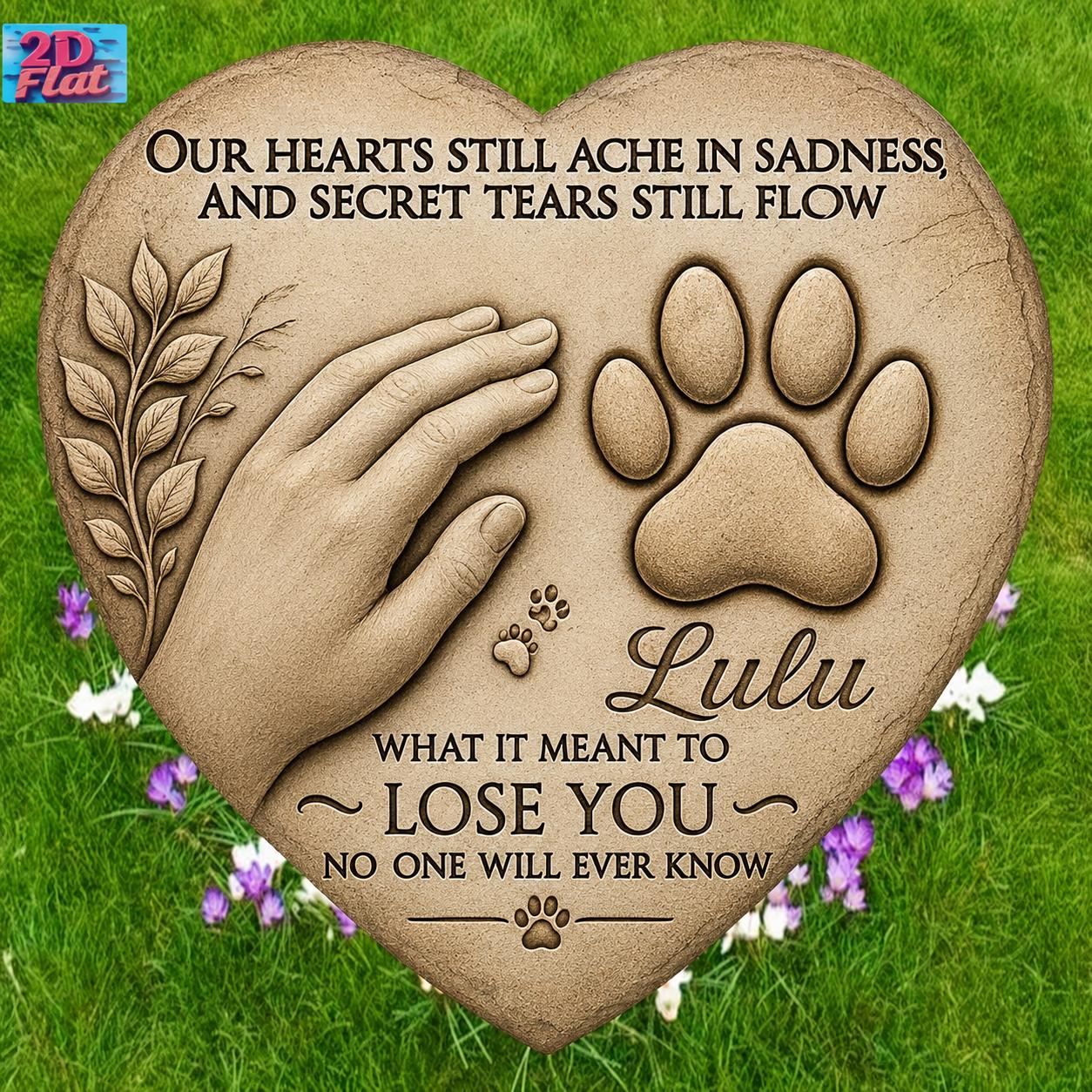 Personalized Pet Memorial Stone, Dog Loss Gift, Custom Paw Print Garden Stone, Pet Sympathy Keepsake