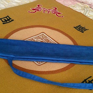 Microsuede Mahjong Mat Bag: Blue & Purple, with Shoulder Strap