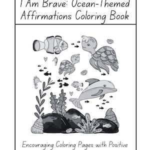 Printable Ocean-Themed Affirmations Coloring Book for Kids