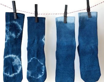 Socks | Organic Cotton, Indigo Dyed Pilates & Yoga, Grip Studio socks | Sustainable Wellness Gift