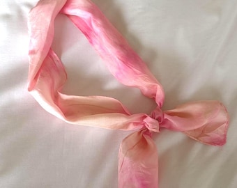 Scarf, head scarf, headband | Hand Painted | Plant Dyed | Botanical Dyed | 100% Silk