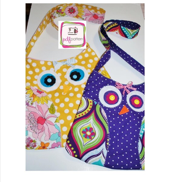 pdf Owl Tote Bag Sewing Pattern - INSTANT DOWNLOAD!!!