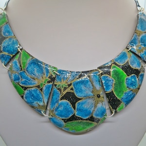 Statement Necklace, Floral Necklace, Gift for Her, Jewelry Set, Hand painted, Collier, Bib, Polymer Clay Jewelry, Unique