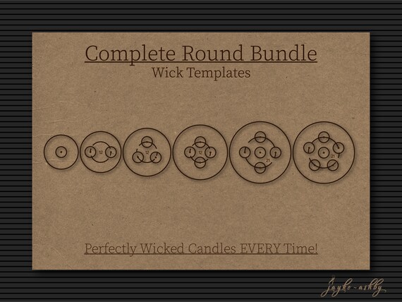 Wick Centering Template Bundle Round Candle Jars Candle - Etsy