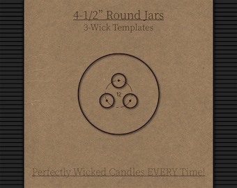 4-1/2" Round, 3-Wick | Candle Wick Centering Template | Candle Making Supplies