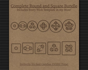 Wick Centering Template Bundle | Round and Square Candle Jar | Candle Making Supplies