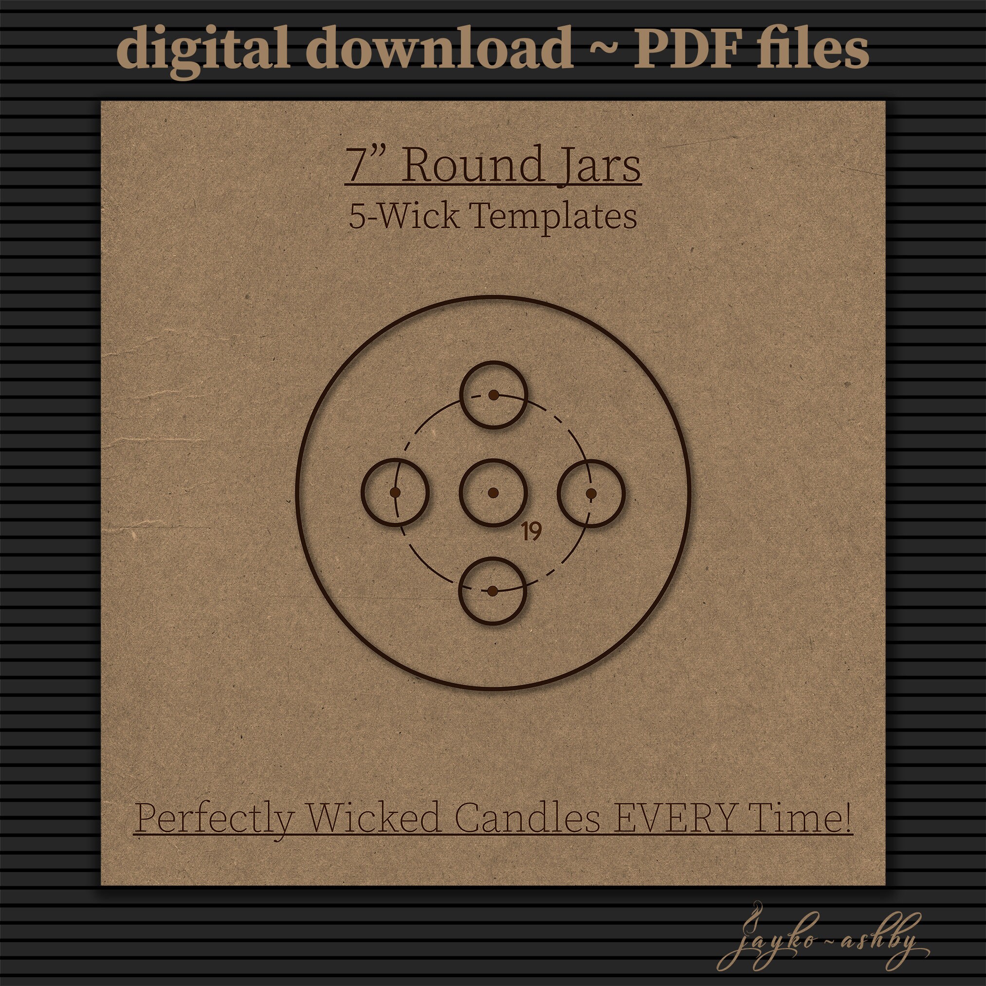 7" Round, 5-Wick | Candle Wick Centering Template | Candle Making Supplies