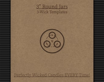 3" Round, 3-Wick | Candle Wick Centering Template | Candle Making Supplies