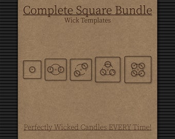 Wick Centering Template Bundle | Square Candle Jar | Candle Making Supplies