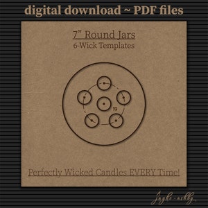 7&quot; Round, 6-Wick | Candle Wick Centering Template | Candle Making Supplies