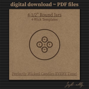 4-1/2&quot; Round, 4-Wick | Candle Wick Centering Template | Candle Making Supplies