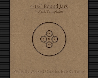 4-1/2" Round, 4-Wick | Candle Wick Centering Template | Candle Making Supplies