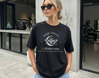Magic Sisters Apothecary Shirt | Witchy Vintage Graphic Tee | Practical Magic Inspired | Cottagecore Witch Shirt | Spooky Season Tee