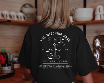 Espresso Martini Shirt, The Witching Hour Cocktail Club Tee, Halloween Cocktail Shirt, Witchy Graphic Tee, Spooky Bar Shirt