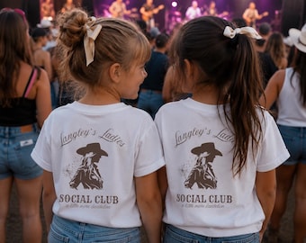 Langley’s Ladies Social Club Youth Tee, Country Concert Shirt for Girls, Western Cowgirl Graphic Tee, Dandelion Country Music Shirt