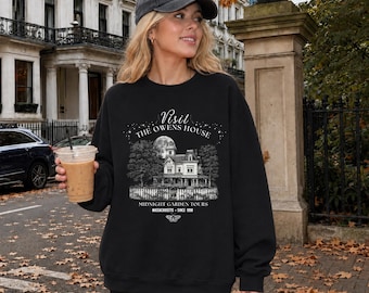 Visit the Owens House Sweatshirt | Practical Magic Inspired Crewneck | Vintage Haunted House Sweatshirt | Midnight Garden Tours