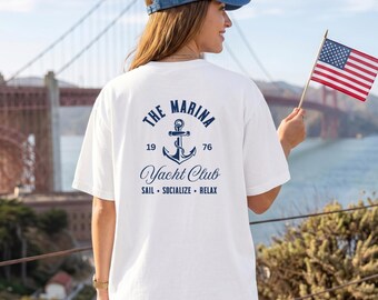 The Marina Yacht Club Shirt, Marina Life Tee, Yacht Club Shirt, Coastal Nautical Tee, Lake Life Shirt, Boating Shirt, Comfort Colors Tee