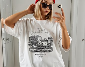 Visit the Owens House Shirt | Practical Magic Inspired Tee | Vintage Haunted House Shirt | Midnight Garden Tours | Witchy Fall Graphic Tee
