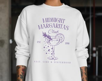 Midnight Margaritas Club Sweatshirt | Practical Magic Inspired Sweatshirt | Salt Lime & Sisterhood | Cozy Witchy Fall Crew | Halloween Lover