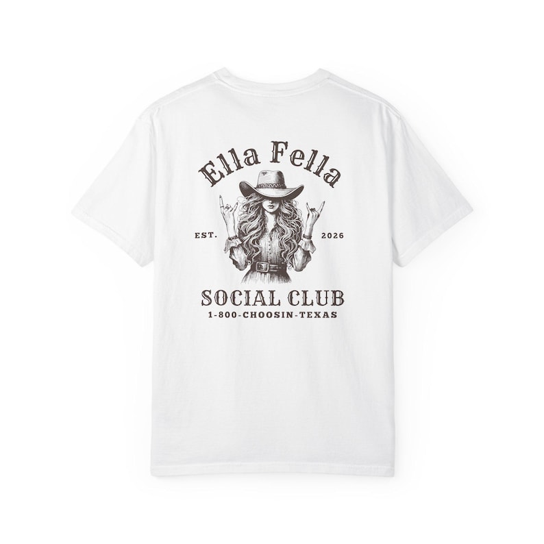 Ella Fella Social Club Shirt, Country Concert Tee, Western Graphic Tee, Funny Boyfriend Shirt, Cowgirl Country Music Shirt, Concert Outfit image 5