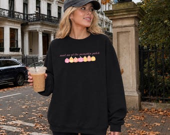 Meet Me at the Pumpkin Patch Sweatshirt, Pumpkin Patch Crewneck, Cute Fall Sweatshirt, Pink Pumpkin Sweatshirt, Autumn Crewneck