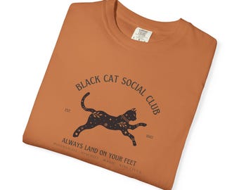 Black Cat Social Club Shirt, Witchy Black Cat Tee, Halloween Cat Shirt, Cat Lover Gift, Gothic Fall Shirt, Vintage Halloween Tee