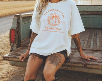 Pumpkin Patch Shirt, Pumpkin Patch Social Club Shirt, Fall Graphic Tee, Autumn Shirt, Cozy Fall Tee, Pumpkin Lover Shirt