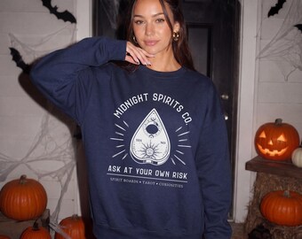 Midnight Spirits Co Sweatshirt, Ouija Board Sweatshirt, Witchy Crewneck, Tarot Sweatshirt, Gothic Halloween Sweatshirt