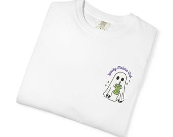 Matcha Ghost Shirt, Spooky Matcha Club Shirt, Ghost Matcha Tee, Halloween Matcha Shirt, Cute Ghost Shirt, Comfort Colors Pocket Graphic Tee