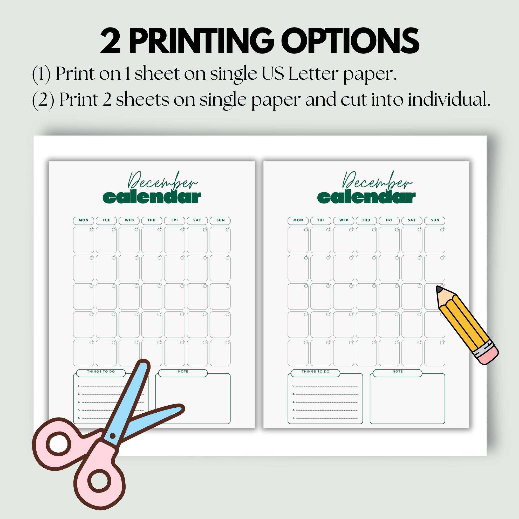 Christmas December Calendar Printable: Holiday December Checklist ...