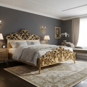 Struttura per letto king size in legno di teak realizzata a mano: design a griglia minimalista