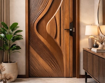 Hand-Carved Teak Wood Entrance Door | Elegant Sagwan Wooden Gate
