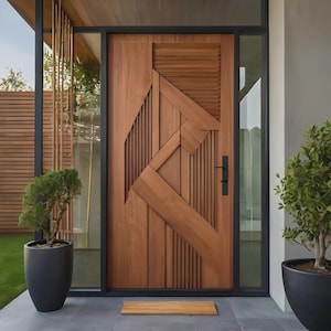 Hand-Carved Teak Wood Entrance Door - Sagwan MKH KRAFTS - Elegant Design