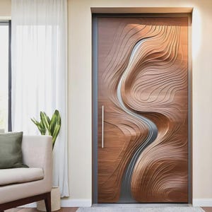 Hand-Carved Teak Wood Entrance Door - Sagwan MKH KRAFTS - Elegant Design