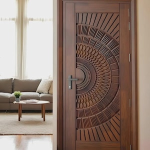 Hand-Carved Teak Wood Entrance Door - Sagwan MKH KRAFTS - Elegant Design