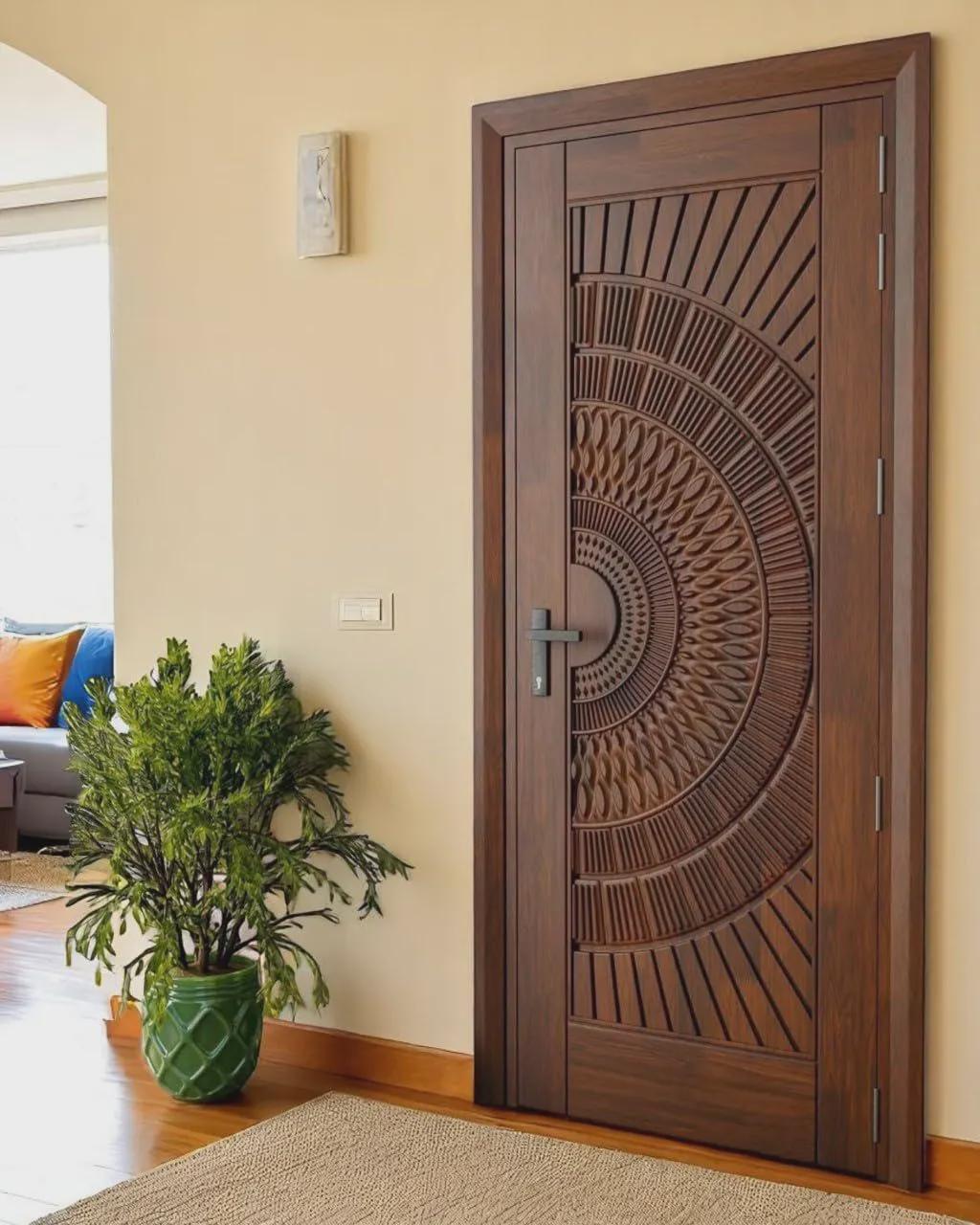 Hand-carved Teak Wood Entrance Door - Sagwan MKH KRAFTS - Elegant ...