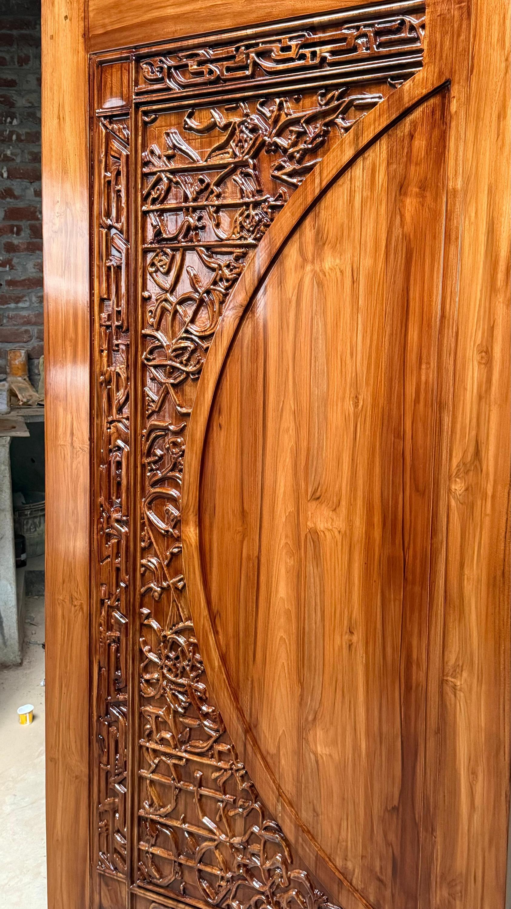 Hand-carved Teak Wood Entrance Door Sagwan Elegant Design Customization ...
