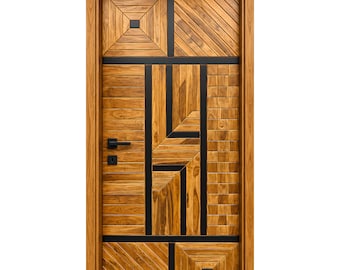 Handgeschnitzte Teakholz Eingangstür - Sagwan Elegantes Design